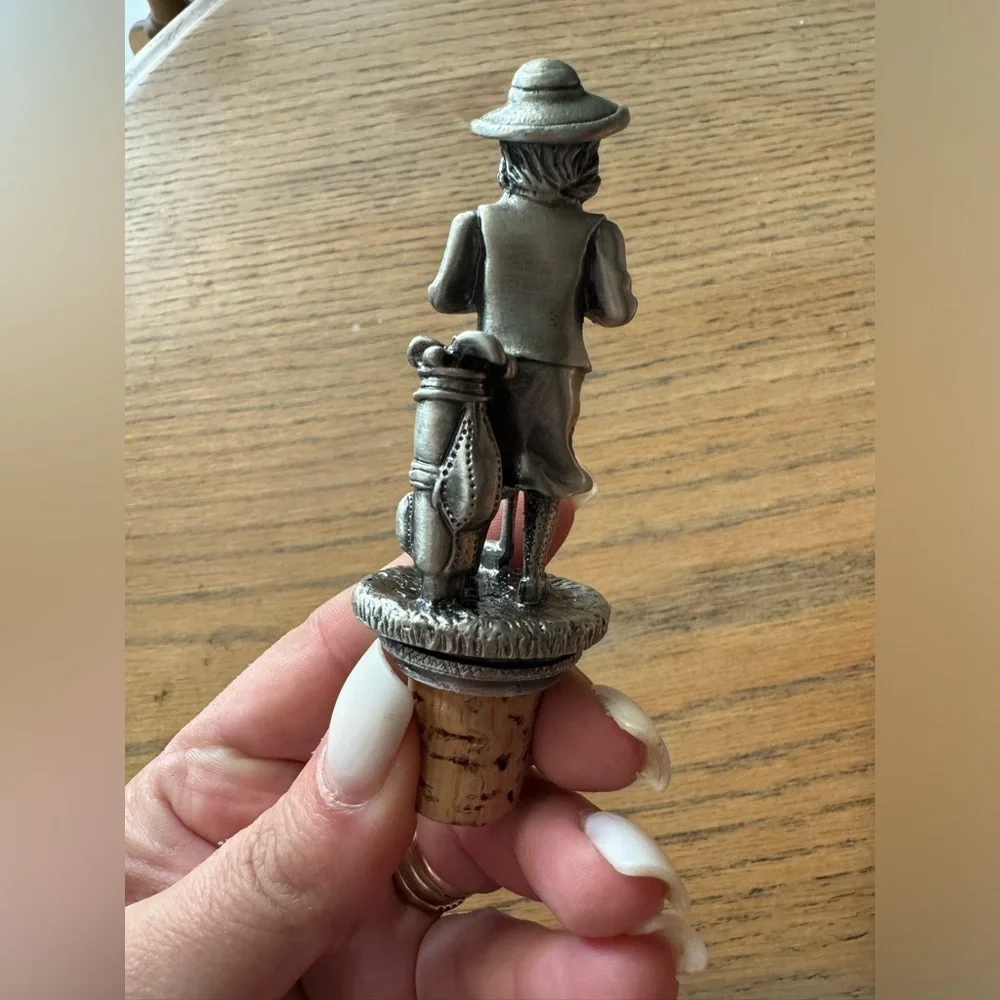Vintage‎ pewter wine topper bottle bar accessories golf